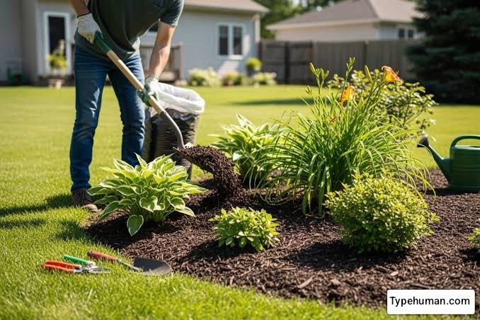 mulch install in Maypearl