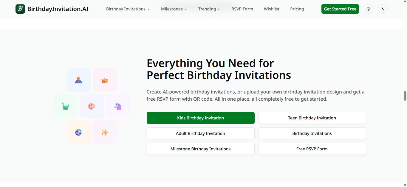 AI birthday invitation